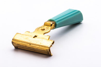 1940s Schick Gold Injector with Teal Bakelite Handle | Original Condition