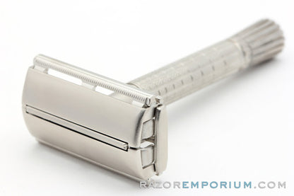 1961 Gillette Flare Tip Super Speed DE Safety Razor Satin Nickel Revamp