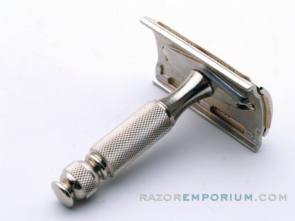 1963 I1 Gillette Travel Tech Safety Razor Brown Leather Case