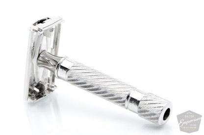1948-1950 Gillette Executive Razor in Ostrich Leather Case | Rhodium Revamp