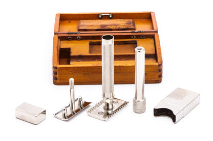 1923 Gillette Big Fellow Old Type Double Edge Safety Razor with Wood Box