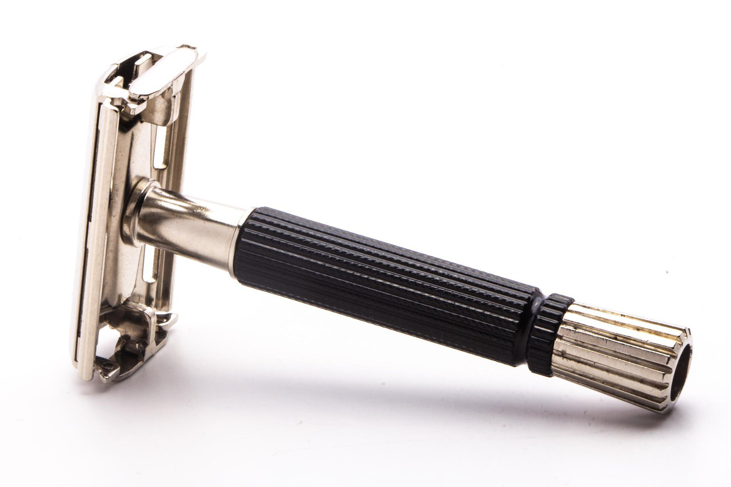 1972 S1 Gillette Black Handle Super Speed Safety Razor | Factory Nickel Revamp