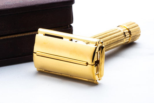 1944-46 Gillette Aristocrat Gold Double Edge Safety Razor Set | Original Condition