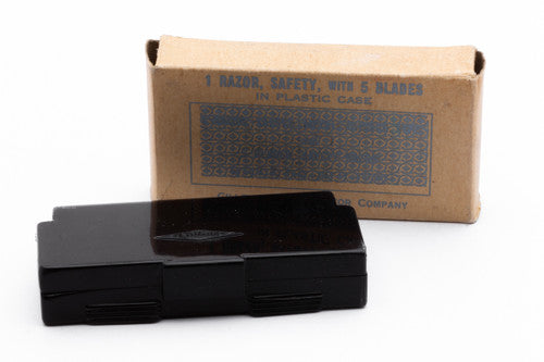 1939-47 WWII Gillette Contract DE Safety Razor Case with Shipper
