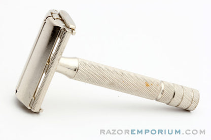 1954 Z4 Gillette TV Super Speed DE Razor Set w/ Original Blue Case & Blades