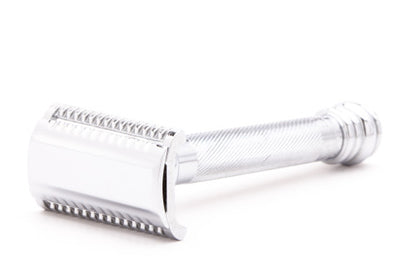 Merkur 39C - HD Long Handle Barber Pole Safety Razor, Slant Bar | Used