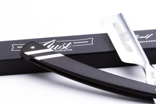 6/8" Ralf Aust French Tip  Straight Razor | Ebony Rosewood Scale w/ Silver Inlays