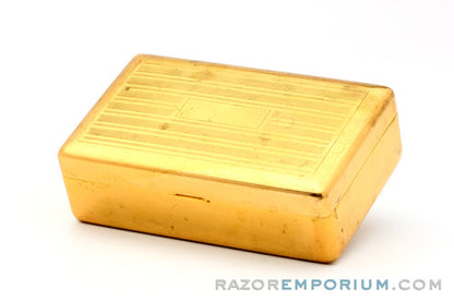 1930's Gillette NEW Deluxe Big Boy Razor Original Gold w/ Case & Blade Bank
