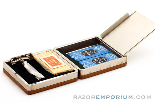 1948 Gillette Executive DE Safety Razor in Ostrich Leather Case