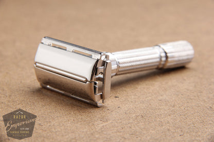 Gillette 1960 Fatboy Adjustable TTO Safety Razor  **  Rhodium REVAMPED