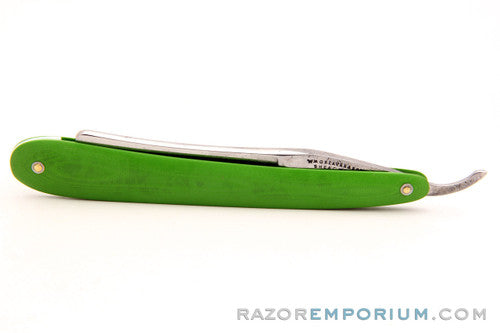 5/8" WM Greaves & Sons Straight Razor Custom G10 Green Scales