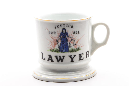 Vintage Hand Painted Justice For All Lawyer Shaving Mug