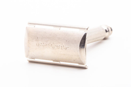 1964 J1 Gillette Ball End Tech 3 Piece DE Safety Razor | Original Condition