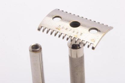 1917 Gillette Silver Single Ring Old Type Double Edge Safety Razor Set | Original Condition