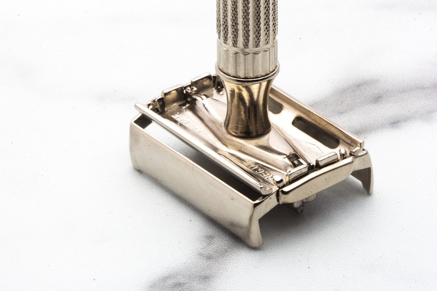 1948-50 Gillette Aristocrat Double Edge Razor Set | Factory Nickel Revamp