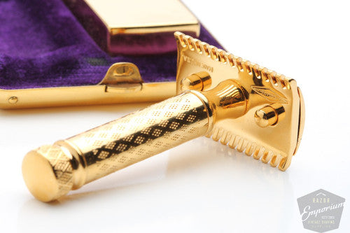 Gillette 1926 New Improved Tuckaway Style Travel Set - 24k Gold Revamp