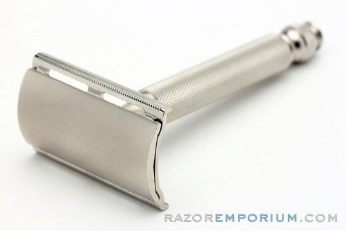 1959 Gillette Ball End Tech DE Safety Razor Satin Nickel