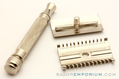 1930s Gillette NEW Long Comb DE Razor w/ Replica Handle | Made in Canada | Nickel Revamp