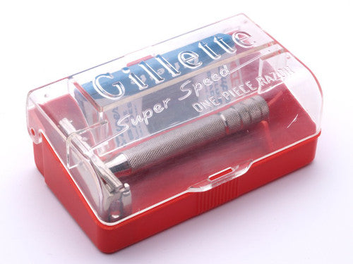 1940's Super Speed DE Safety Razor w/ Original Red Case & Bladebank
