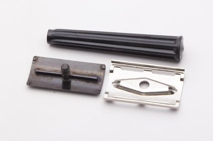 1940's WWII Gillette Tech Safety Razor with Black Plastic Handle & Case | Original Condition