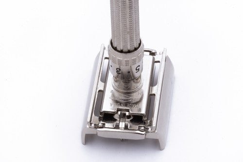 1962 Gillette Slim Adjustable H2 Double Edge Safety Razor Set