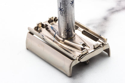 1968 N4 Gillette Pink Star Lady Gillette Double Edge Safety Razor | Factory Nickel Revamp