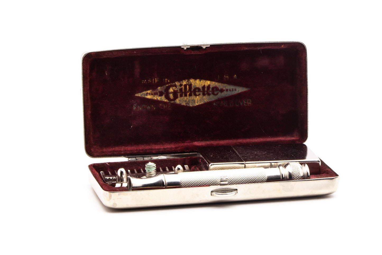 1920's Gillette ABC Pocket Edition Old Type Ball End Safety Razor Set | Original Condition
