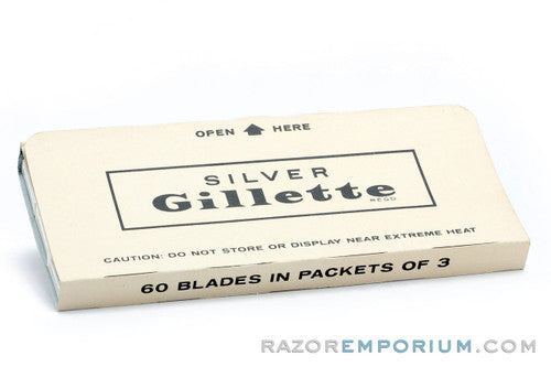 60 Gillette Silver Stainless Double Edge - New Old Stock (NOS) Razor Blades