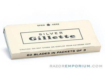 60 Gillette Silver Stainless Double Edge - New Old Stock (NOS) Razor Blades