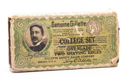 1920's Gillette "College Set" Old Type Ball End Double Edge Safety Razor Set | Original Condition