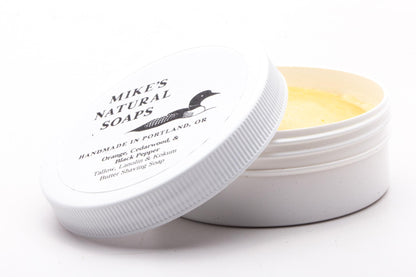 Mike's Natural Soap | Orange, Cedarwood, Black Pepper Shaving Soap