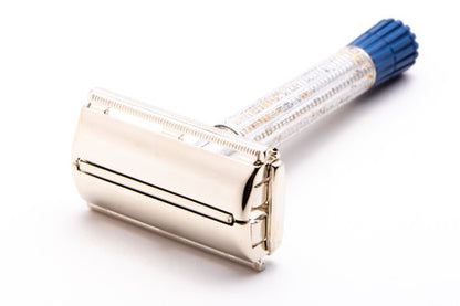 1957 C1 Gillette Blue Tip Light DE Super Speed Razor | Nickel Revamp