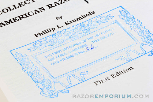 First Edition: Collector's Guide to American Razor Blades by Phillip L. Krumholtz