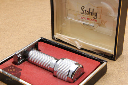 Stahly Live Blade Wind-Up Vibrating DE Safety Razor - Chrome Handle w/ Box