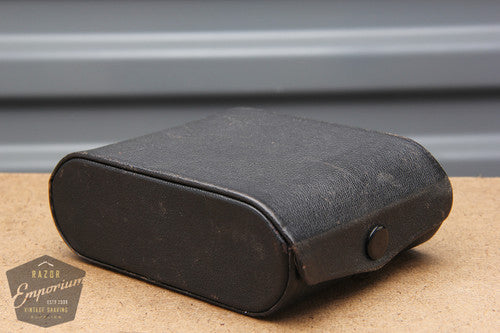 Gillette 1920's Single Ring Vintage DE Travel Set in Black Case Leather