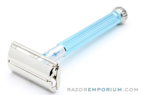 1974 Gillette Blue Star Lady Gillette DE Safety Razor U4 - Good