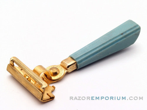 1935-45 Eversharp Schick Turquoise Injector SE Razor Type E