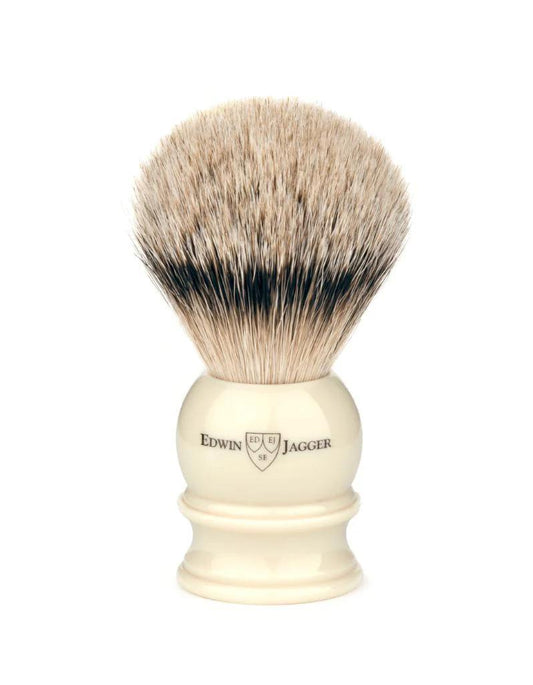 Edwin Jagger | Imitation Ivory with Silver Tip Badger, Large