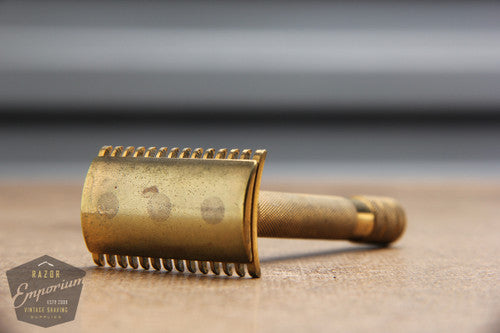 Gillette 1920's Single Ring Vintage DE Travel Set in Black Case Leather