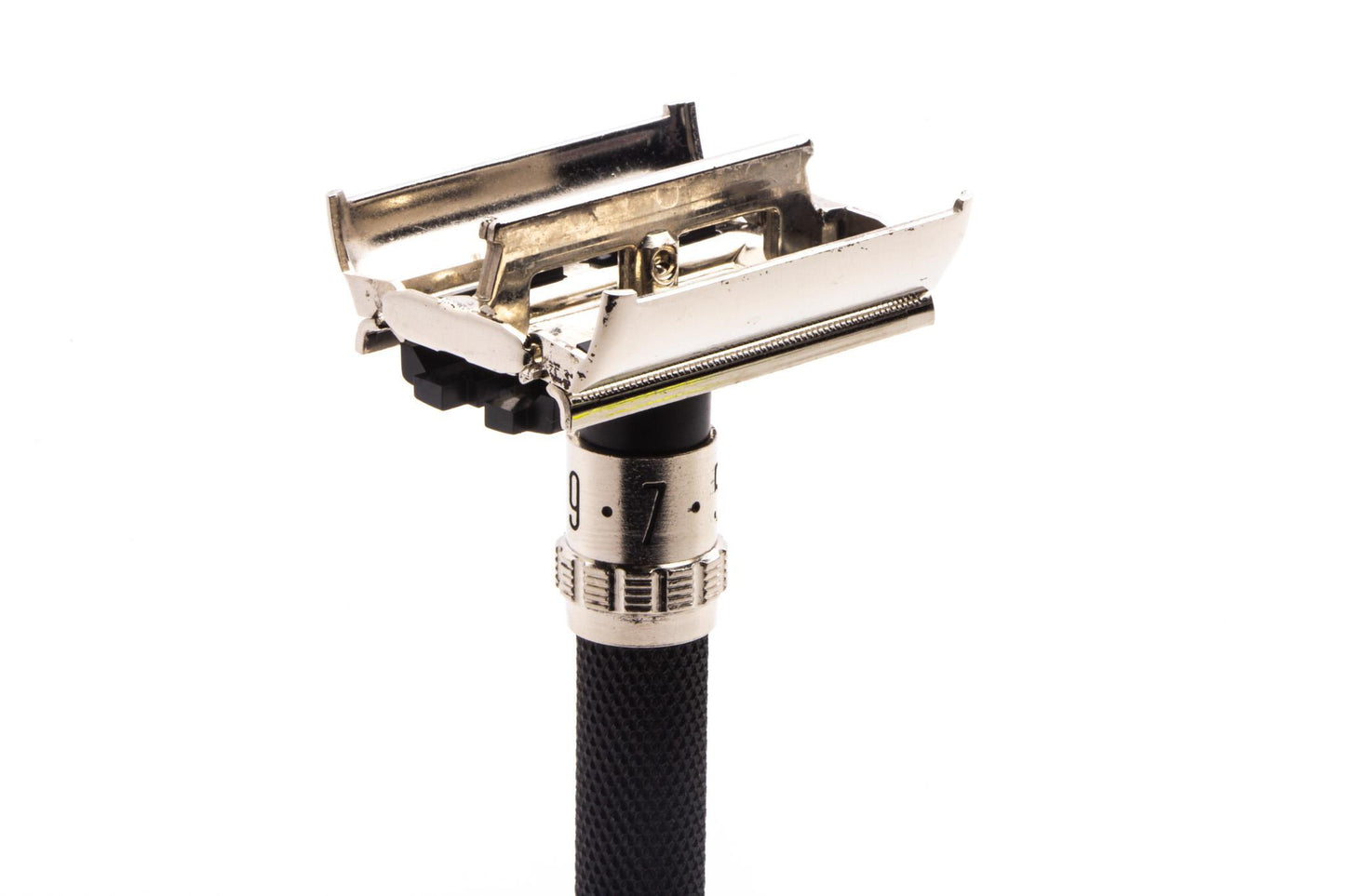 1987 H4 Gillette Super Adjustable "Black Beauty" DE Safety Razor Set | Factory Nickel Revamp