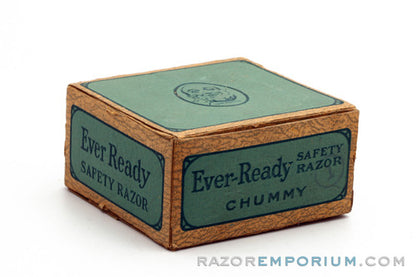 1930's Ever-Ready Special De Luxe Chummy Single Edge Safety Razor w/ Black Leather Box & Packaging