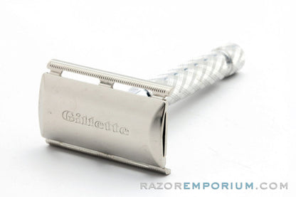 1960's Gillette Aluminum Spiral Handle Tech Safety Razor