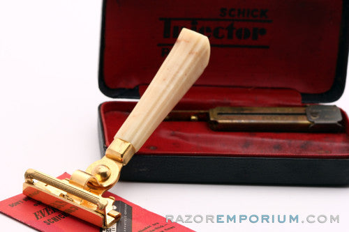 1940's Schick Gold SE Injector Bakelite Handle Set + Black Case