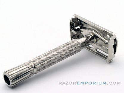 1960 F2 Flair Tip Super Speed DE Safety Razor Set w/ White Case & Blueblade Bank