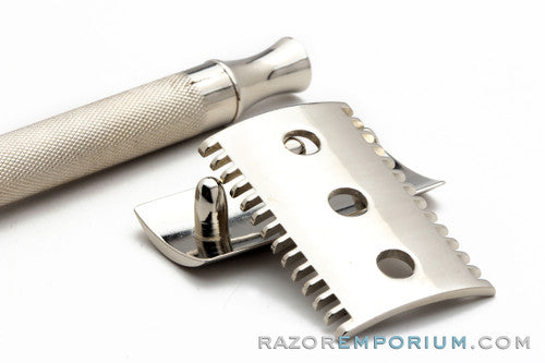 1920's Gillette Old Type Ball End DE Safety Razor Factory Nickel Revamp
