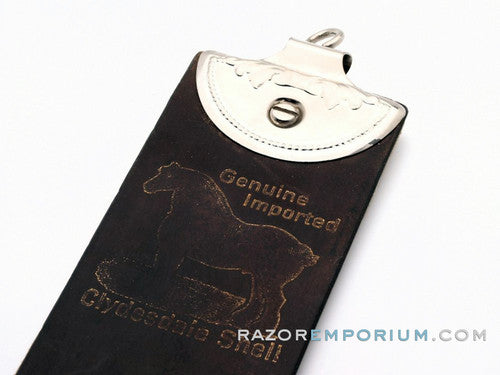 Geunine Imported Clydesdale Shell 2.5" Brown Straight Razor Strop & Canvas