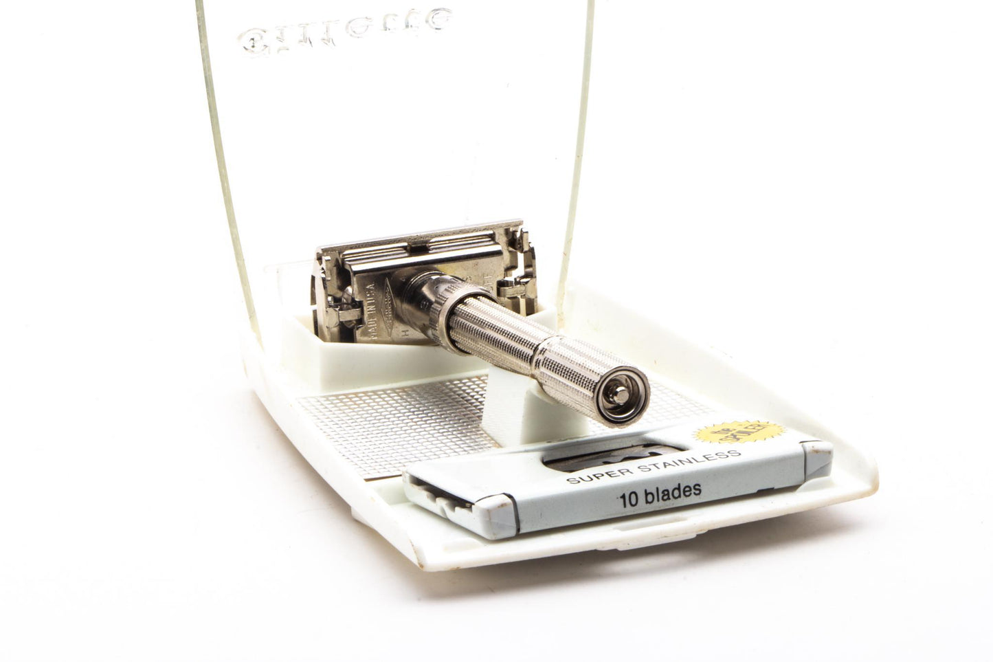 1962 H4 Gillette Slim Adjustable Double Edge Safety Razor Set | Original Condition