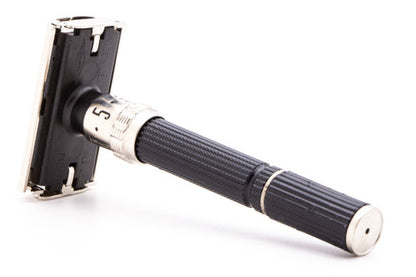 1980 A1 Gillette Super Adjustable "Black Beauty" DE Safety Razor | Factory Nickel Revamp