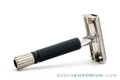 1969 Gillette Black Handle Super Speed DE Safety Razor O4