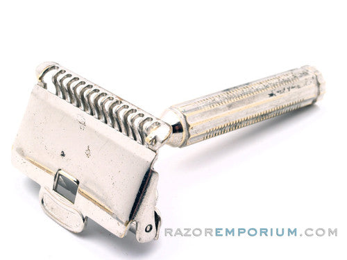 Gem 1912 Style Single Edge Safety Razor w/ Cigarette Case & Blade Bank ...